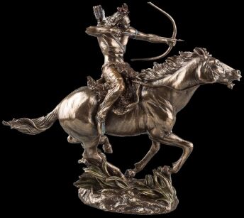 MOHICAN WARRIOR ON HORSEBACK SHOOTING ARROW VERONESE (WU75818A4)