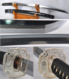 Premium Tamahagane Katana Japanisches Samuraischwert Ton mit Finish poliert R1180