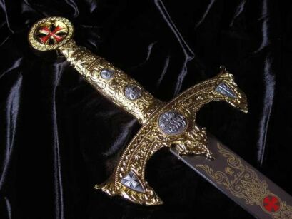 Richly decorated GOLDEN KNIGHTS TEMPLAR SWORD (584)