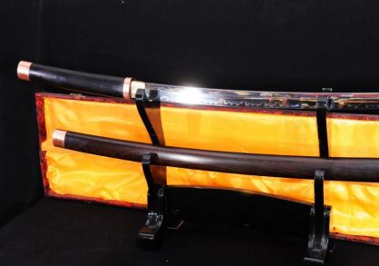 Samurai sword Shirasaya MARU 1095 High Carbon Steel, hardened clay, ebony saya R799