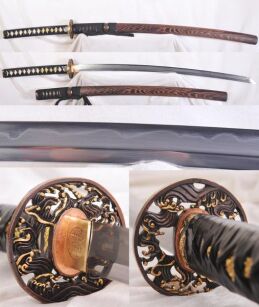 High Quality Handmade Shihozume Clay Tempered Abrasive Japanese Samurai Sword Katana R1146