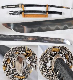 Clay Tempered Katana 9260 Spring Steel+Folded Steel High Quality Japanese Sword  R1186