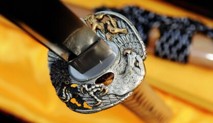 Samurai sword Katana, STEEL layered Damascus, HAND-FORGED, R219
