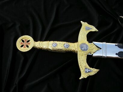SWORD TEMPLAR with scabbard and belt V584