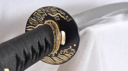 Handmade Honsanmai Katana Japanese Sword Iron Tsuba Full Rayskin Wrapped Hanlde  R1206