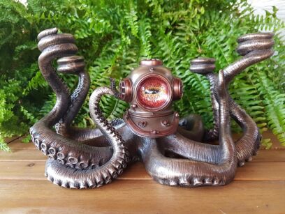 CANDLESTICK OCTOPUS Steampunk VERONESE  (WU76578A4)