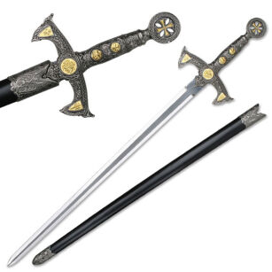 NICE TEMPLAR SWORD with scabbard (HK-5518)