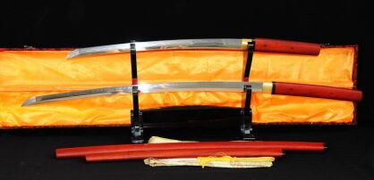 JAPANESE Samurai SWORD SET , 1095 High Carbon Steel, Hardened CLAY R361