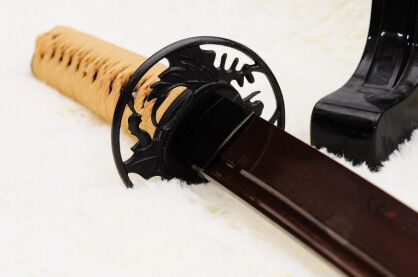 Samurai sword wakizashi , ??1095 High Carbon Steel RED layered Damascus, R831