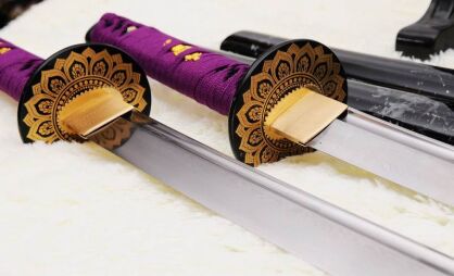 SET OF SWORDS JAPANESE Samurai Wakizashi KATAN I STEEL layered Damascus, R828
