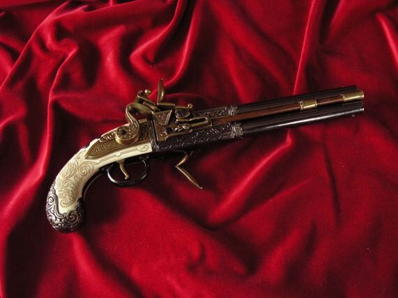 Replica Flint Lock Blunderbuss Napoleonic Officers Pistol Dueling Set