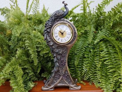 ART NOUVEAU PEACOCK CLOCK VERONESE (AN10524A4)