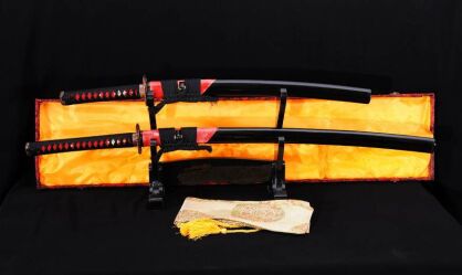 JAPANESE Samurai SWORD SET MARU, 1095 High Carbon Steel, Hardened CLAY R777
