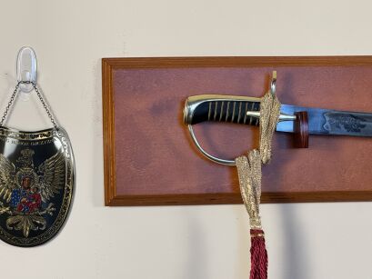 Sabre officers of the Polish Army  WZ  1976 without scabbard on the decorative board